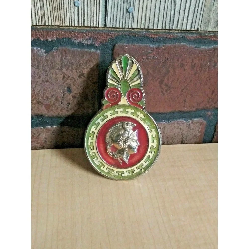 Cloisonne Paper Clip Vintage Enamel Alexander the Great Brass-tone Metal EUC